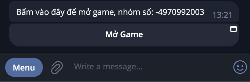 Chơi Bầu Cua trong chat riêng với bot Telegram