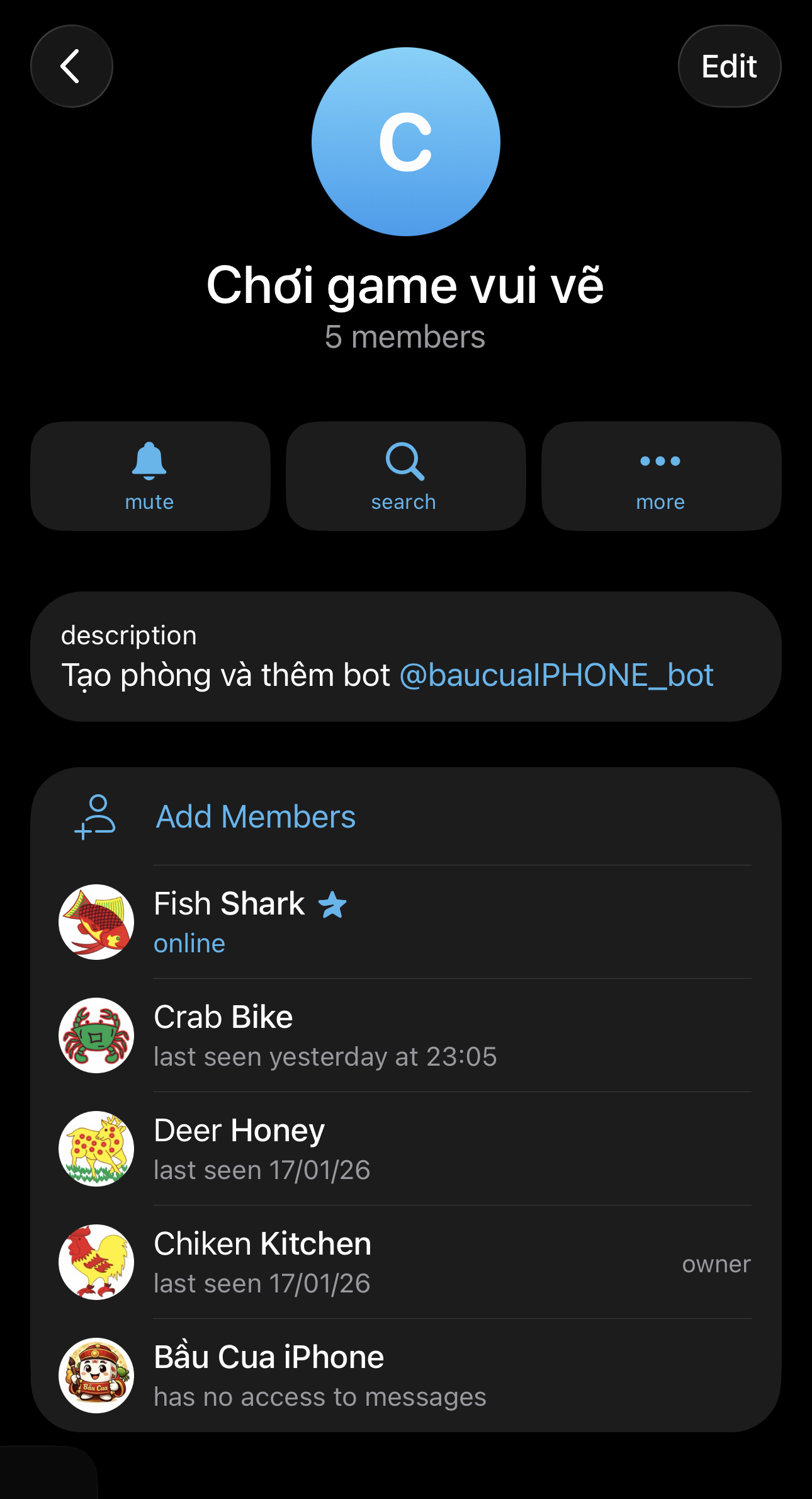 Tạo phòng và thêm bot